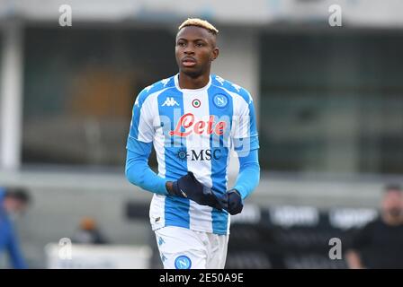 Verona, Italien. Januar 2021. Victor Osimhen (Napoli) während Hellas Verona vs SSC Napoli, italienische Fußballserie EIN Spiel in Verona, Italien, Januar 24 2021 Kredit: Unabhängige Fotoagentur/Alamy Live News Stockfoto