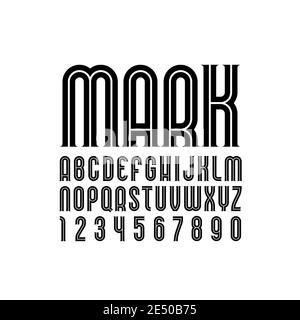 Trendige Schriftart. New Deco Alphabet, bunte Buchstaben für Sie Design, Vektor-Illustration. Stock Vektor