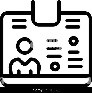 Symbol für Vorlage-id-Karte. Vektorsymbol für die Umrissvorlage ID-Karte für Webdesign auf weißem Hintergrund isoliert Stock Vektor