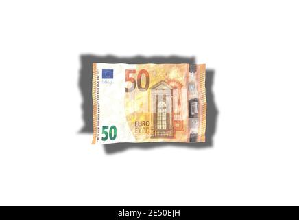 Alte 50 Euro Banknoten Stock Foto Deutschland, Steuern, Rechnungswesen, Beratung, Alterungsprozess Stockfoto