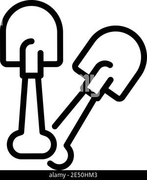 Schaufelsymbol. Umriss Schaufeln Vektor-Symbol für Web-Design isoliert auf weißem Hintergrund Stock Vektor