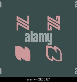 Abstrakter Buchstabe N Logo und Monogramm Element Design Vektor-Set Stock Vektor