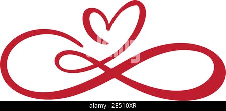 Herz Liebe Zeichen für immer Laser geschnitten. Infinity Romantic Symbol verknüpft, beitreten, Leidenschaft und Hochzeit Logo. Vorlage für T-Shirt, Karte, Poster. Design flach Stock Vektor