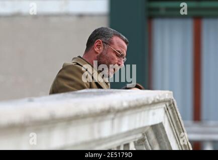 VENEDIG, ITALIEN - 25. JANUAR 2021: Liev Schreiber am Set während der Dreharbeiten zu "über den Fluss und in die Bäume" Stockfoto