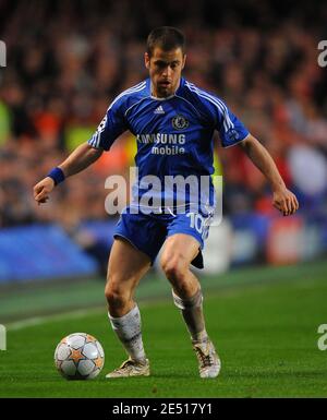 Chelsea's Joe Cole während des UEFA Champions League Fußballspiels, Halbfinale, zweite Etappe, Chelsea gegen Liverpool auf der Stamford Bridge in London, Großbritannien am 30. April 2008. Chelsea gewann 3:2. Chelsea erreicht sein erstes Champions-League-Finale. Foto von Steeve McMay/Cameleon/ABACAPRESS.COM Stockfoto