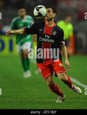 PSG-Kapitän Pedro Miguel Pauleta in Aktion während der Französisch First League Soccer Spiel, Paris Saint-Germain gegen ALS Saint-Etienne im Parc des Princes Stadion in Paris, Frankreich am 10. Mai 2008. Das Spiel endete in einem Unentschieden von 1-1. Foto von McMay Steeve/Cameleon/ABACAPRESS.COM Stockfoto