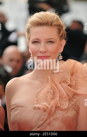 Cate Blanchett kam am 14. Mai 2008 im Palais des Festivals in Cannes, Frankreich, zur Vorführung von Fernando Meirelles' Blindheit im Wettbewerb und zur Eröffnung des 61. Filmfestivals in Cannes an. Foto von Hahn-Nebinger-Orban/ABACAPRESS.COM Stockfoto