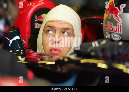 Deutschlands Formel-1-Toro Rosso-Pilot Sebastian Vettel bei einem Testlauf auf der Paul Ricard-Strecke in Le Castellet bei Marseille, Südfrankreich, am 16. Mai 2008. Foto von Sebastien Boue/Cameleon/ABACAPRESS.COM Stockfoto