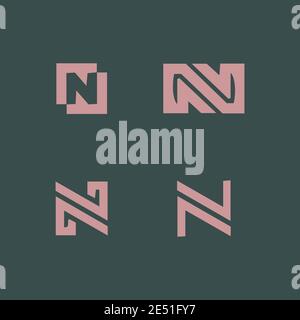 Abstrakter Buchstabe N Logo und Monogramm Element Design Vektor-Set Stock Vektor