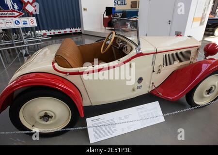 Ein DKW F1 Roadster aus dem Jahr 1931 im Deutschen Museum Verkehrszentrum in München. Stockfoto