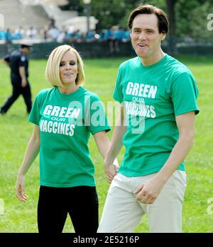 Jenny McCarthy und Jim Carrey führen die Green Unsere Impfstoffe märz auf Capitol Hill 4. Juni 2008 in Washington DC. Foto von Olivier Douliery /ABACAPRESS.COM Stockfoto