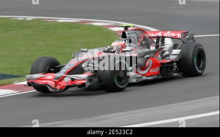 Heikki Kovalainen fährt für Vodafone McLaren Mercedes während des Trainings für den kanadischen Formel 1 Grand Prix am 6. Juni 2008 auf dem Circuit Gilles Villeneuve in Montreal, Quebec. Foto von Charles Guerin/Cameleon/ABACAPRESS.COM Stockfoto