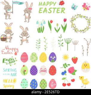 Ostern Set von Design-Elementen Stock Vektor
