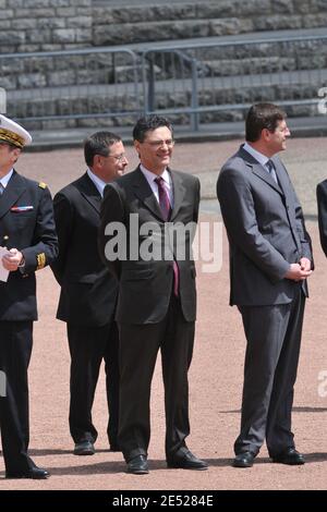 Patrick Devedjian nimmt an einer Zeremonie am 14. Juni 2008 im Mont Valerien in Suresnes bei Paris Teil. Foto von Ammar Abd Rabbo/ABACAPRESS.COM Stockfoto