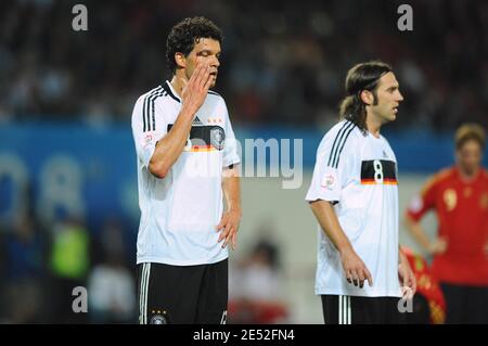 Deutschlands Kapitän Michael Ballack beim UEFA EURO 2008 Finale zwischen Spanien und Deutschland am 29. Juni 2008 im Ernst Happel Stadion in Wien, Österreich. Spanien gewann 1:0. Foto von Steeve McMay/Cameleon/ABACAPRESS.COM Stockfoto