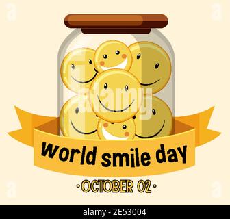 Welt Lächeln Tag Banner Illustration Stock Vektor