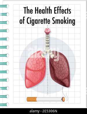 Poster über die gesundheitlichen Auswirkungen des Zigarettenrauchens Illustration Stock Vektor