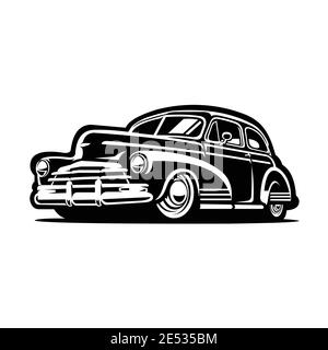 Silhouette von vintage klassischen Retro Auto Vektor isoliert Stock Vektor