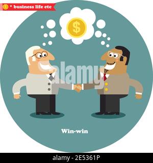 Business Handshake auf eine große Sache, Win-Win-Vektor-illustration Stock Vektor