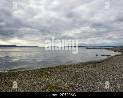 Mukilteo Lighthouse Park umfasst den Leuchtturm am westlichen Ende der Stadt Mukilteo, Washington Stockfoto