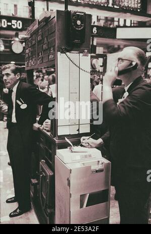 Vintage-Foto von New York City Stock Exchange & Wall Street. USA. Juni 12, 1969 Stockfoto