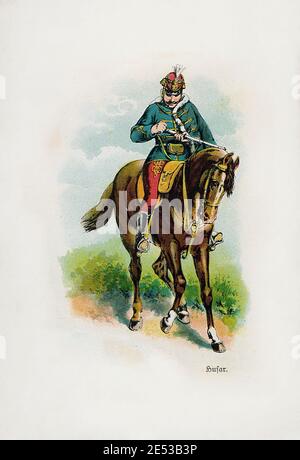 Österreichisch-ungarische Armee (kaiserliche und königliche Streitkräfte). Hussar. Österreich-Ungarische Monarchie (Doppelmonarchie). 1910er Stockfoto