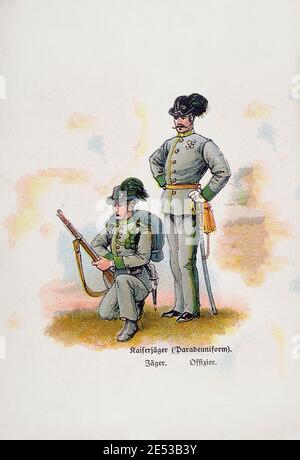 Österreichisch-ungarische Armee (kaiserliche und königliche Streitkräfte). Pferdechasseurs (Uniform). Chasseur. Offizier. Österreich-Ungarische Monarchie (Doppelmonarchie). Stockfoto