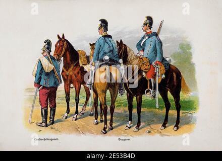 Österreichisch-ungarische Armee (kaiserliche und königliche Streitkräfte). Dragoon von Landwehr. Dragoon. Österreich-Ungarische Monarchie (Doppelmonarchie). 1910er Stockfoto