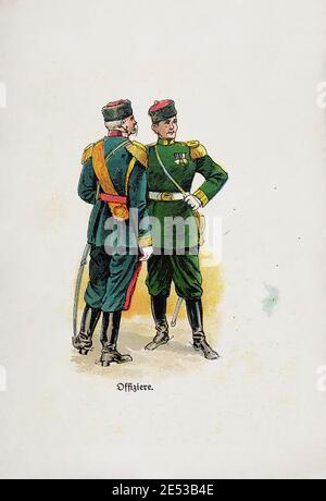 Russische Kaiserliche Armee. Russische Offiziere. Russisches Reich. 1910er Stockfoto