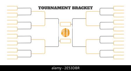 32 Team Turnier Bracket Meisterschaft Vorlage flachen Stil Design Vektor Illustration isoliert auf weißem Hintergrund. Championship Bracket Zeitplan für Stock Vektor