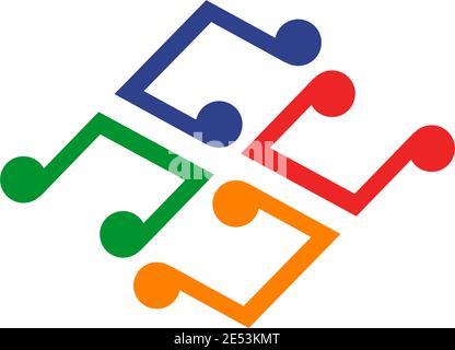 Musik Note Symphonie Symbol Logo Design Inspiration Vektor Vorlage Stock Vektor