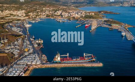 Lavrion Port in Eat Attica, Griechenland Stockfoto