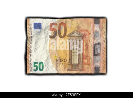 Alte 50 Euro Banknoten Stock Foto Deutschland, Steuern, Rechnungswesen, Beratung, Alterungsprozess Stockfoto