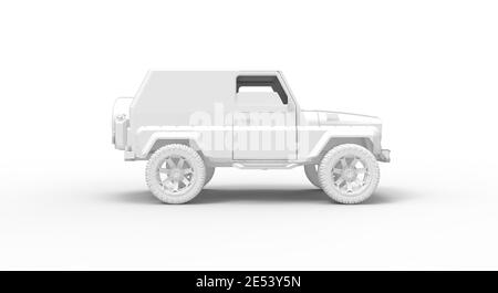 3D-Rendering eines 4x4 LKW Geländewagen isoliert Im Studio-Hintergrund Stockfoto