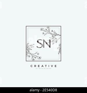 SN Beauty Vektor Initial Logo Art, Handschrift Logo der ersten Unterschrift, Hochzeit, Mode, jewerly, Boutique, floral und botanisch mit kreativen temp Stock Vektor