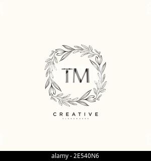 TM Beauty Vektor anfängliche Logo Art, Handschrift Logo der ersten Unterschrift, Hochzeit, Mode, Schmuck, Boutique, Blumen und botanische mit kreativen temp Stock Vektor