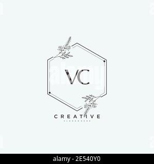 VC Beauty Vektor Initial Logo Art, Handschrift Logo der ersten Unterschrift, Hochzeit, Mode, jewerly, Boutique, floral und botanisch mit kreativen temp Stock Vektor