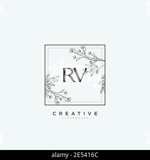 RV Beauty Vektor anfängliche Logo Art, Handschrift Logo der ursprünglichen Signatur, Hochzeit, Mode, jewerly, Boutique, floral und botanisch mit kreativen temp Stock Vektor