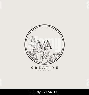 VA Beauty Vektor anfängliche Logo Kunst, Handschrift Logo der ursprünglichen Signatur, Hochzeit, Mode, jewerly, Boutique, floral und botanisch mit kreativen temp Stock Vektor