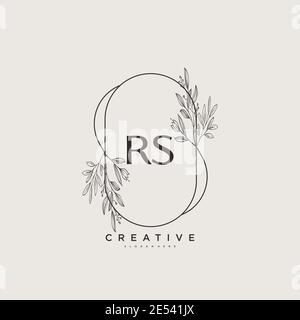 RS Beauty Vektor anfängliche Logo Art, Handschrift Logo der ursprünglichen Signatur, Hochzeit, Mode, Schmuck, Boutique, Blumen und botanische mit kreativen temp Stock Vektor