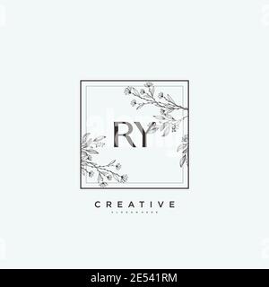 RY Beauty Vektor anfängliche Logo Kunst, Handschrift Logo der ursprünglichen Signatur, Hochzeit, Mode, jewerly, Boutique, floral und botanisch mit kreativen temp Stock Vektor