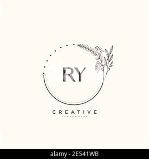 RY Beauty Vektor anfängliche Logo Kunst, Handschrift Logo der ursprünglichen Signatur, Hochzeit, Mode, jewerly, Boutique, floral und botanisch mit kreativen temp Stock Vektor
