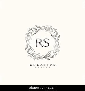 RS Beauty Vektor anfängliche Logo Art, Handschrift Logo der ursprünglichen Signatur, Hochzeit, Mode, Schmuck, Boutique, Blumen und botanische mit kreativen temp Stock Vektor
