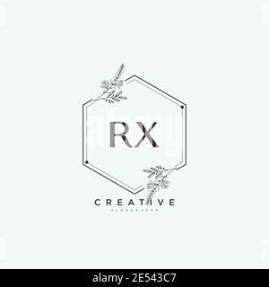 RX Beauty Vektor anfängliche Logo Kunst, Handschrift Logo der ursprünglichen Signatur, Hochzeit, Mode, jewerly, Boutique, floral und botanisch mit kreativen temp Stock Vektor