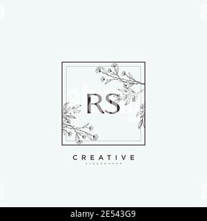 RS Beauty Vektor anfängliche Logo Art, Handschrift Logo der ursprünglichen Signatur, Hochzeit, Mode, Schmuck, Boutique, Blumen und botanische mit kreativen temp Stock Vektor