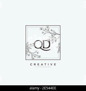 QD Beauty Vektor Initial Logo Art, Handschrift Logo der ersten Unterschrift, Hochzeit, Mode, Schmuck, Boutique, Blumen und botanische mit kreativen temp Stock Vektor