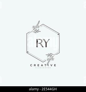 RY Beauty Vektor anfängliche Logo Kunst, Handschrift Logo der ursprünglichen Signatur, Hochzeit, Mode, jewerly, Boutique, floral und botanisch mit kreativen temp Stock Vektor