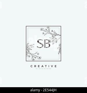 SB Beauty Vektor Initial Logo Art, Handschrift Logo der ersten Unterschrift, Hochzeit, Mode, Schmuck, Boutique, Blumen und botanische mit kreativen temp Stock Vektor