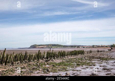 Strand bei Blue Anchor, Somerset Stockfoto