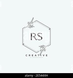 RS Beauty Vektor anfängliche Logo Art, Handschrift Logo der ursprünglichen Signatur, Hochzeit, Mode, Schmuck, Boutique, Blumen und botanische mit kreativen temp Stock Vektor